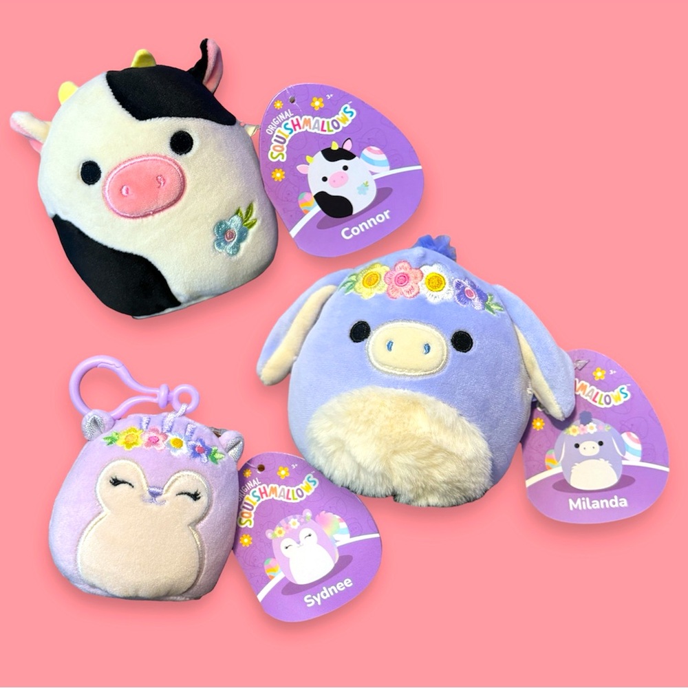 Squishmallow Bundle NWTs Easter 5” & Clip (Milanda, Connor, Sydnee)